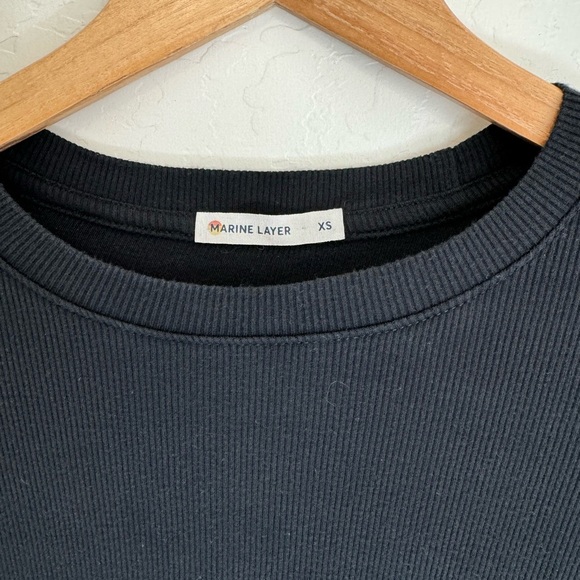 Marine Layer Solid Tulip Back Long sleeve Top Black Size XS - Picture 4 of 7